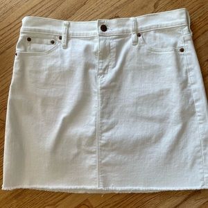 J. Crew White Jean Skirt